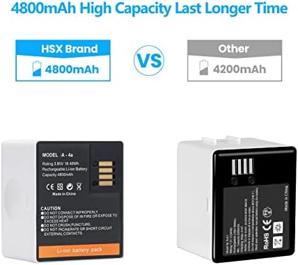 HSX 2-Pack 4800mAh סוללה נטענת תואמת למצלמות Arlo Ultra, Ultra 2, Arlo Pro 3 ו- Pro 4 [3.85V/18.48WH/4800mah]